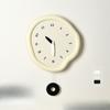 Cream Wind Minimalist Wall Clock Decorative Clock, Painted Beige Frame Black Scale, Ultra-quiet Without Emptying