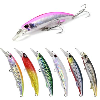 ABS Plastic Saltwater Fish Lure with Hooks Bionic Minnow Sinking Artificial Hard Bait 92mm/40g Crappie Lure 9064