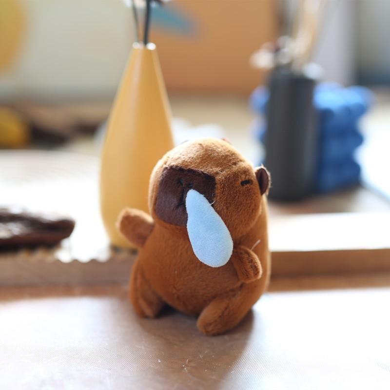 Keychain Capybara Stuffed Soft Short Plush Toy Pp Cotton Backpack Accessory