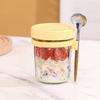 350ML Overnight Oat Cup Glass With Lid And Spoon Seal Food Breakfast Cup Portable Cereal Milk Salad Yogurt Cup Kitchen Item Cup