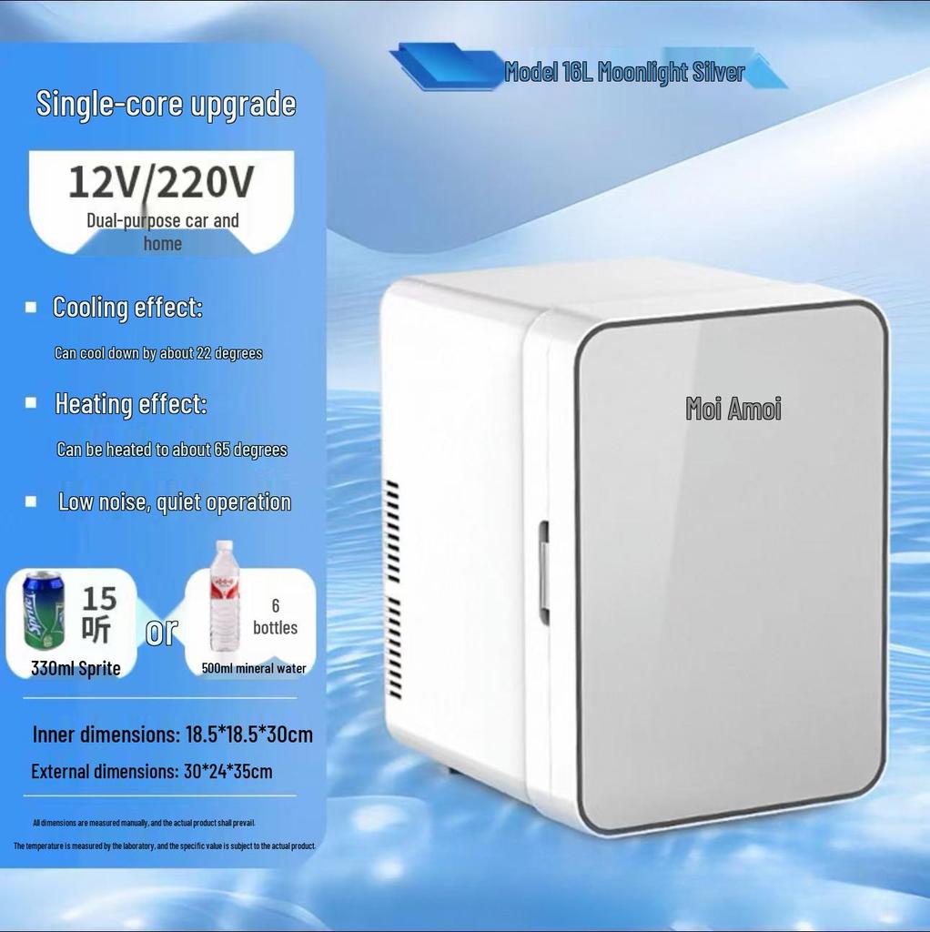 Xiaxin 8L Dual-Use Car & Home Mini Fridge with Semiconductor Cooling for Dorms, Masks, and Medicine.