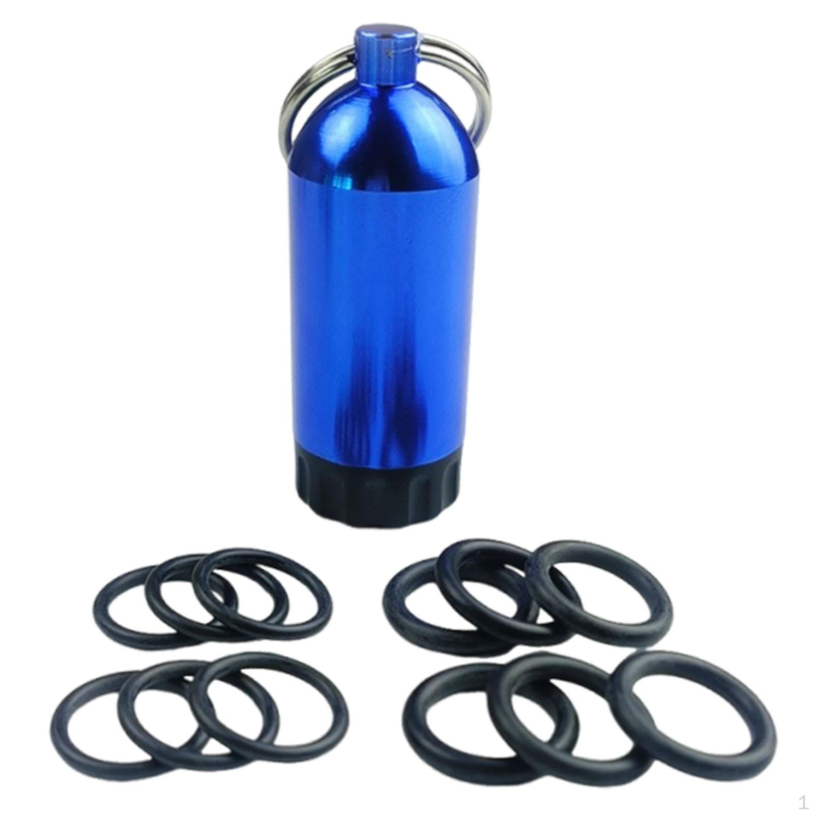 

Мини брелок в виде дайверского баллона и резиновые уплотнительные кольца, прочные для обслуживания регулятора, латунный пик Blue