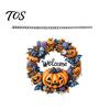 Festive Pumpkin Window Ornament Halloween Pendant Decoration with Hanging Chain Waterproof Acrylic Welcome Spooky Bat And Spider Web Decor Sign