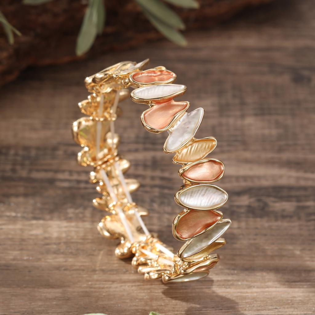Farbige Malerei Öl Geometrische Blüte Elastisches Armband Klein Frisch Damen Vielseitig Unregelmäßige Blüte Armband