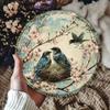 Vintage Round Metal Bird Nest Wall Art Decor for Home Cafe