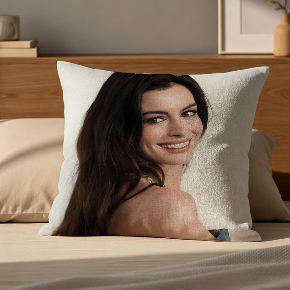 Cushion Cover Cushion Cover, Soft Washable Linen Pillowcase, Multi-Scene For Sofa, Bedroom And Office. S-Anne Hathaway