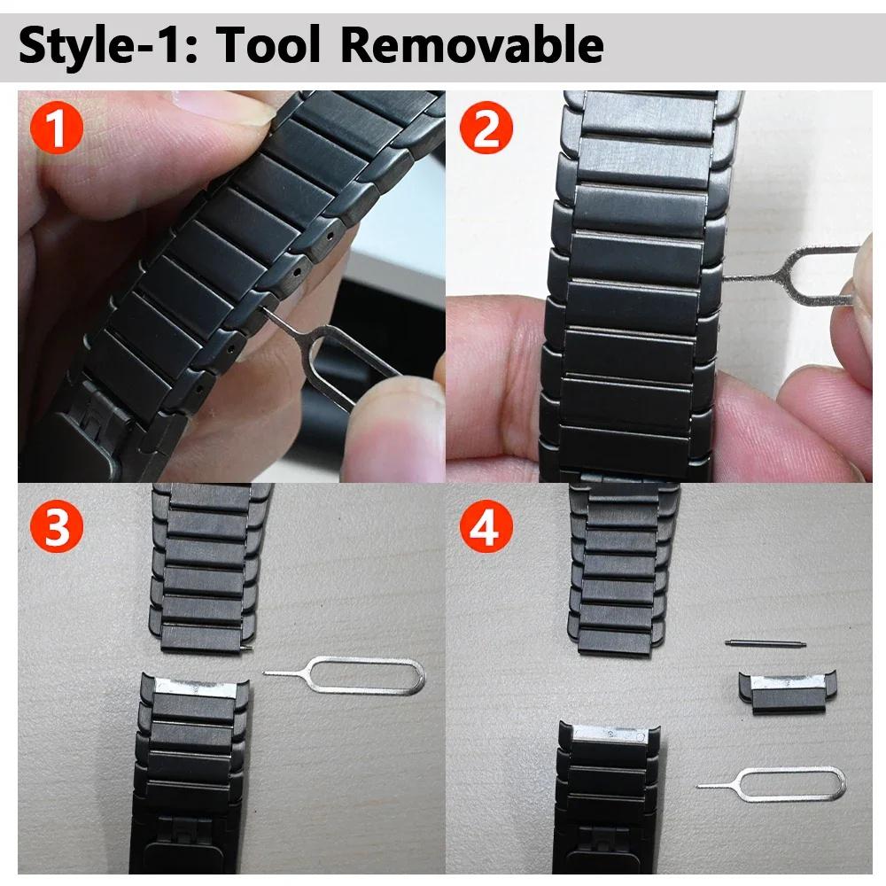 For Google Pixel Watch 4 45mm/3 45mm Watch Band 1-Bead Stainless Steel Wrist Band