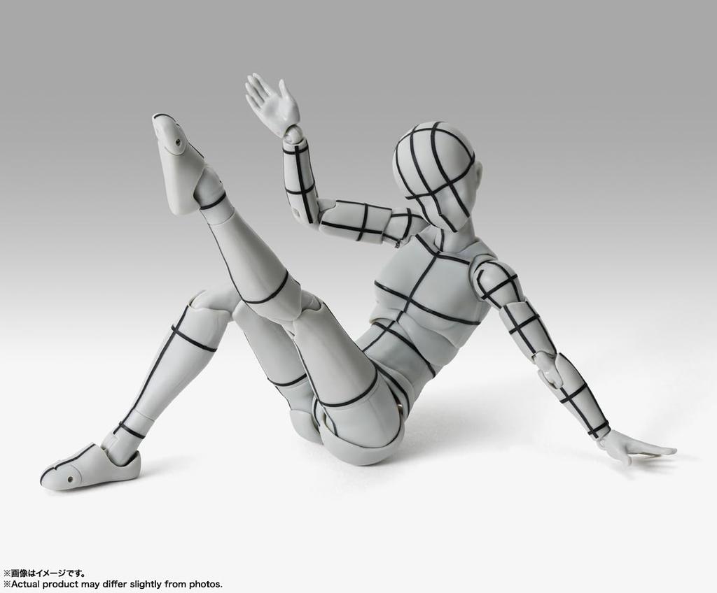TAMASHII NATIONS S.H.Figuarts Body-chan -Sports- Edition -Wireframe- (Gray Color Ver.) Approximately 135mm PVC & ABS Painted Movable Figure