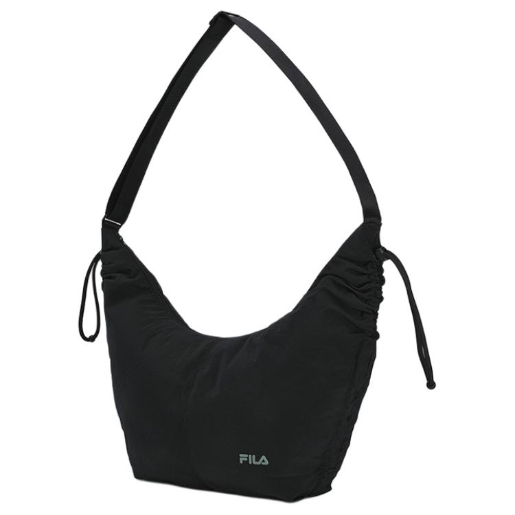 New FILA Fitness Fabric Dumpling Bag, Crossbody Bag, Shoulder Bag Mini Women's Pitch Black A13W531163FBK