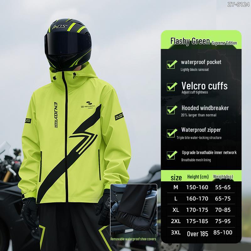 Set Impermeabile da Moto per Uomo con Pantaloni, Antitempesta, Perfetto per Ciclisti e Corriere per Consegna Cibo