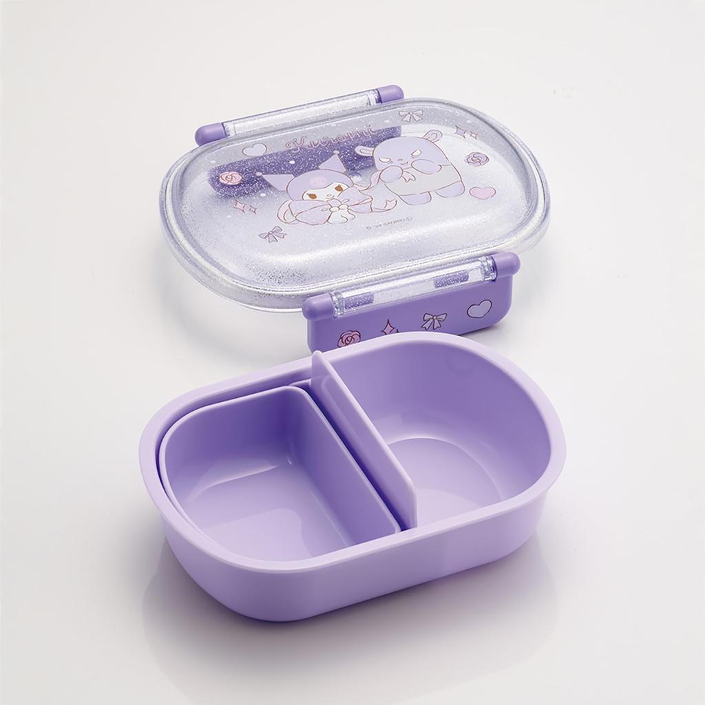 Skater Lunch Single 360ml with Inner Container Dish Dome Shape for Soft Antibacterial Made In Sanrio Kuromi Big for Girls Kids' Box, Tier, Capacity,