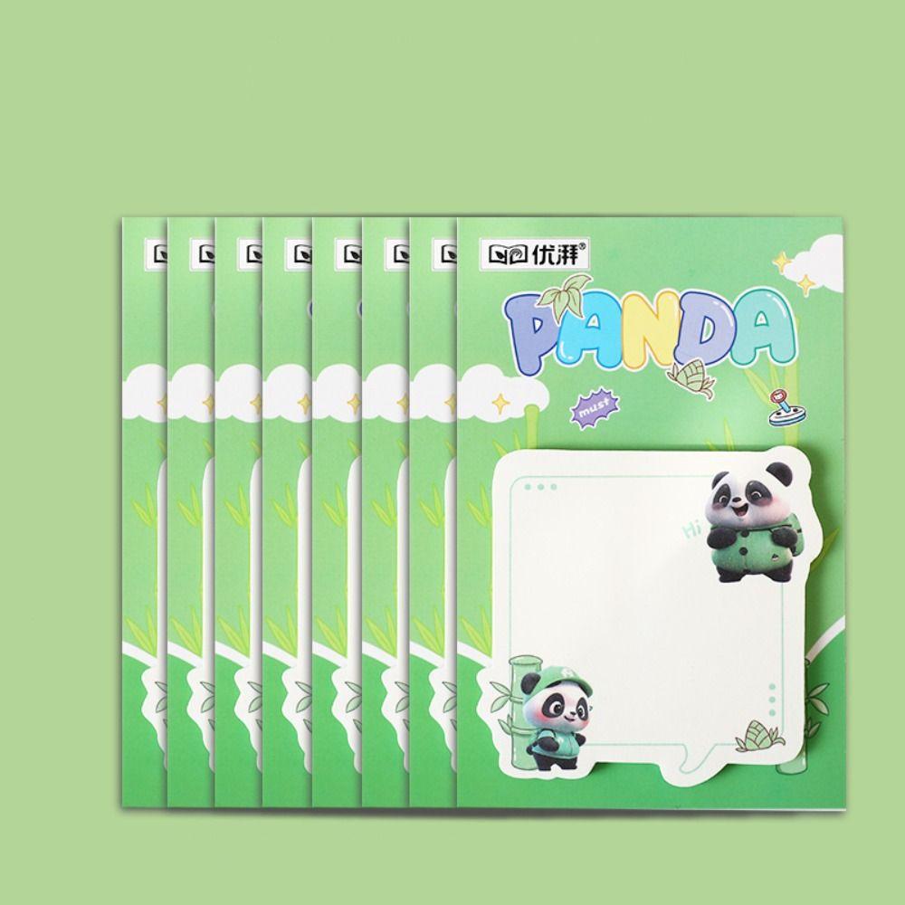 8Pcs Thickened Panda Sticky Notes 4 Model Square Memo Pad Self-Adhesive Memo Student