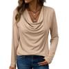 Top Casual de Damă la Modă cu Mânecă Lungă, Culoare Solidă