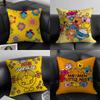 Mr. Men and L-Little Miss Pillow Case Home Dorm Chair Back Short Plush Double-sided Printing Office Nap Time Cushion Cover