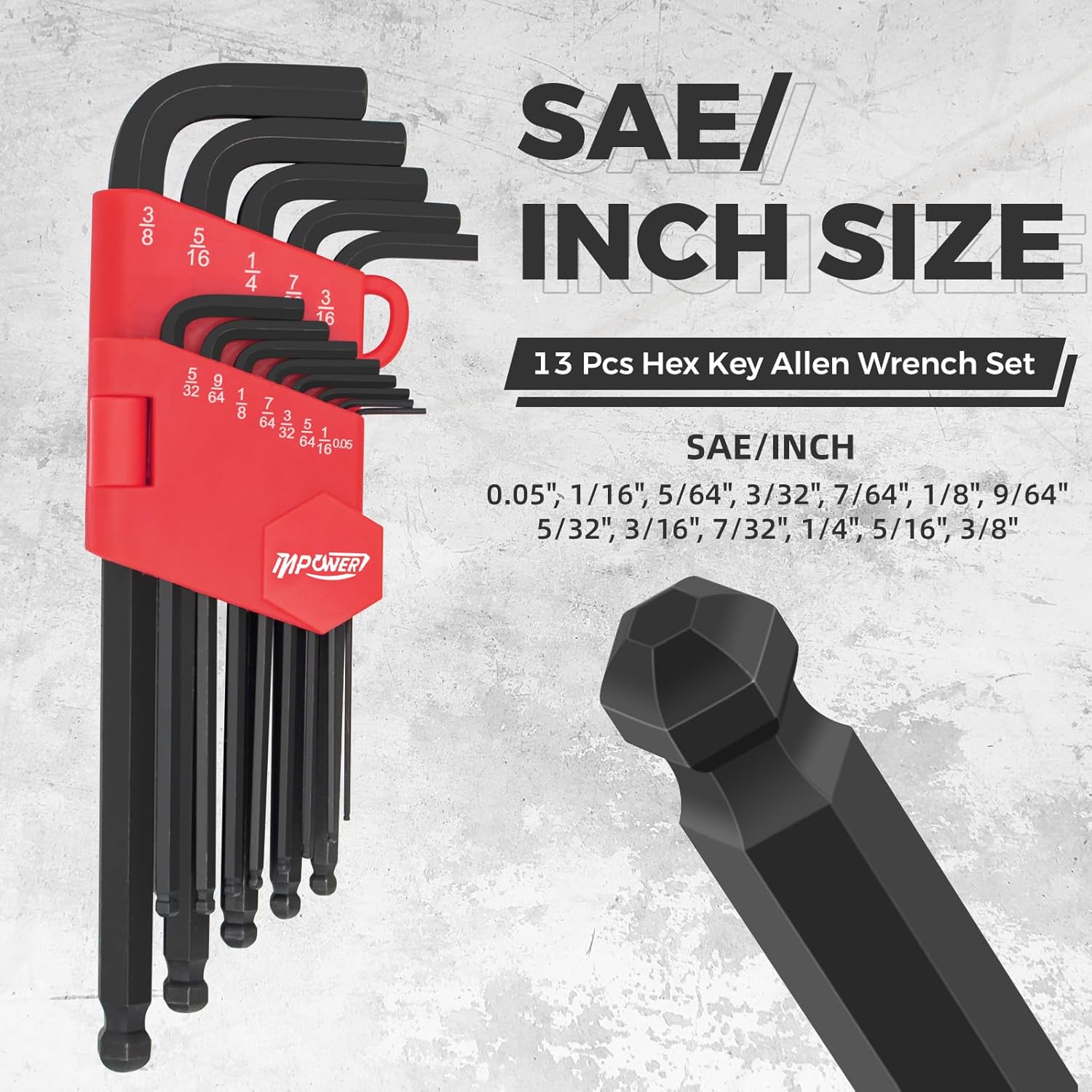 Hexagonal Wrench Set,26 Pieces SAE Hex Key and Metric Wrench Set,Long Arm Ball End Hex Wrench Set Tool Suitable for Hex Socket Screws - 2 Set