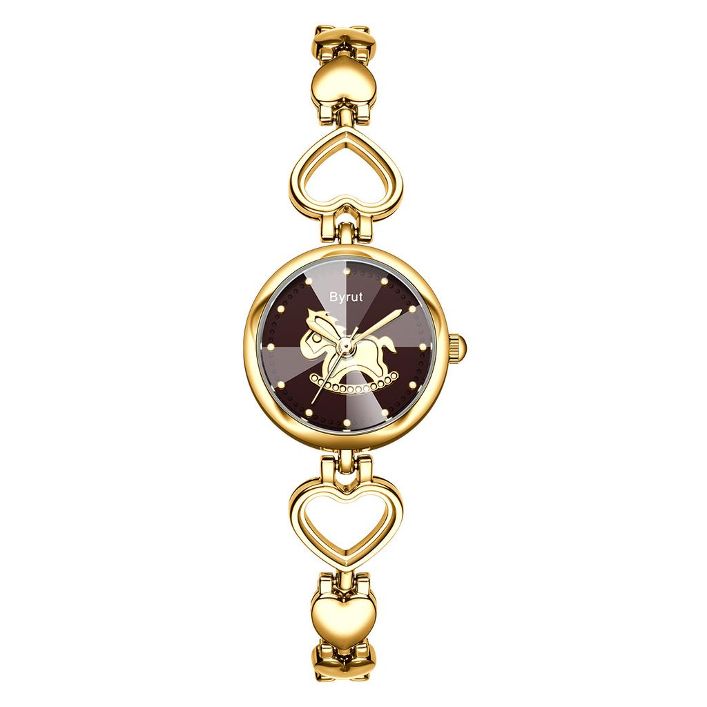 Creative Pony Love Bracelet Watch Niche Design Alloy Waterproof Women'S Quartz Watch