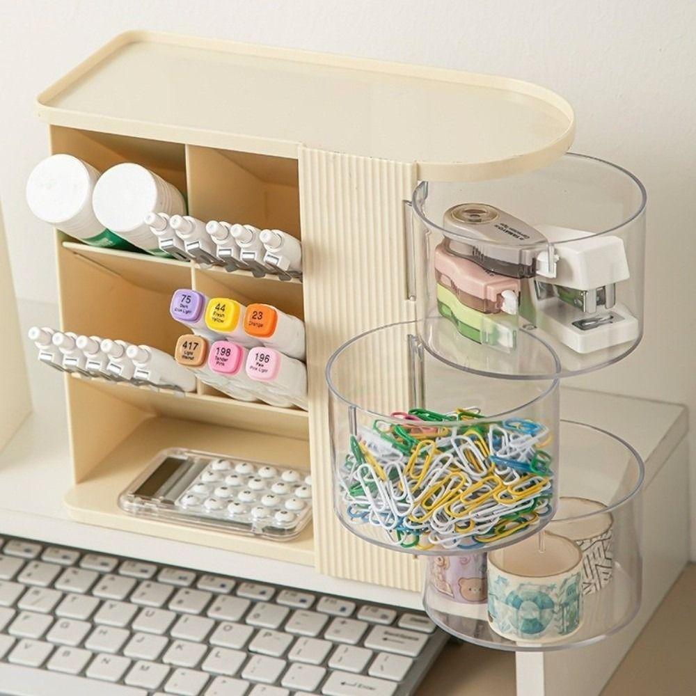 Large Capacity Student Pen Holder Organizer Drawer Style Cosmetic Storage Cabinet  Study Room