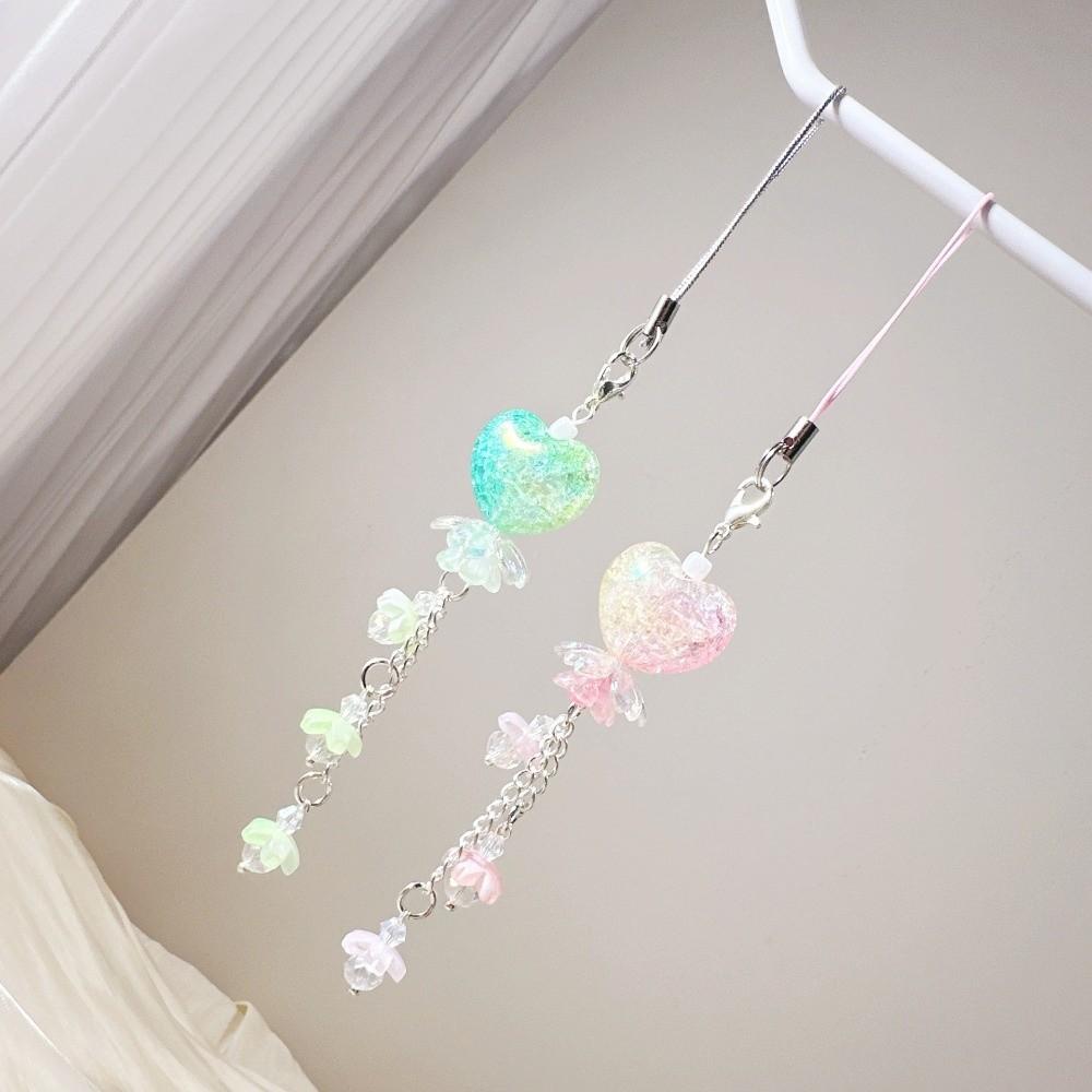 Chubby Heart-shaped Flower Guben Chain Keychain Floral Mobile Phone Pendant New Guben Pendant