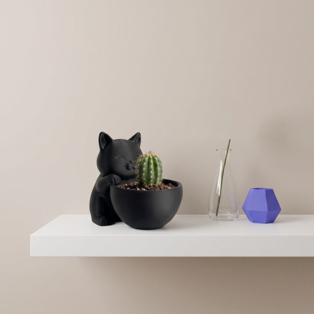 Ornaments Small Flowerpot Garden Decor Cacti Plant Pot Cat-Shaped Planter Pot  Desk