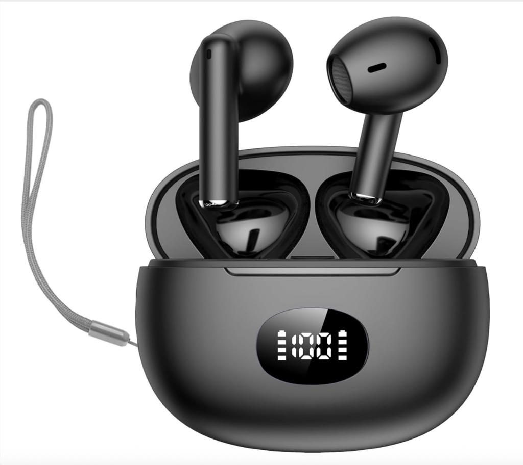 Bluetooth Wireless Earbuds with Multi-Function Touchscreen + ANC, 6 Silicone Microphones, IPX7 Waterproof, 90 Hours of Playtime, 2026 Bluetooth