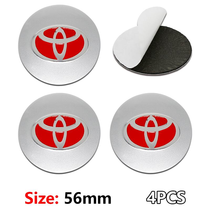Toyota 56 MM Nakładka na środek piasty koła samochodowego Aluminiowe Metalowe Naklejki z Logo Do Rav4 Corolla Camry Aqua Yaris Cross Auris TRD Prius Chr GR