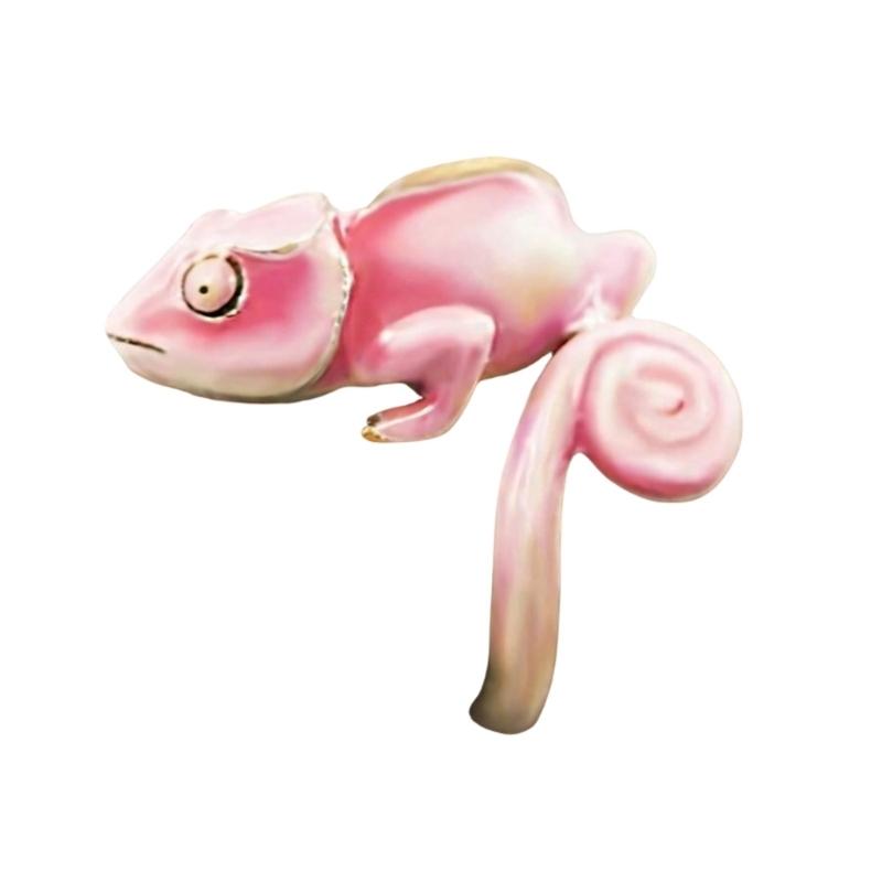 Креативные кольца-ящерицы Модные дизайны рептилий Портативный аксессуар из сплава розовый