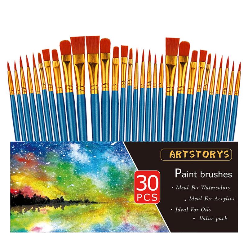 

Nylon, Wolf & Sheep Hair Paintbrush Set for Watercolor, Acrylic & Oil Painting Paint Brush Set