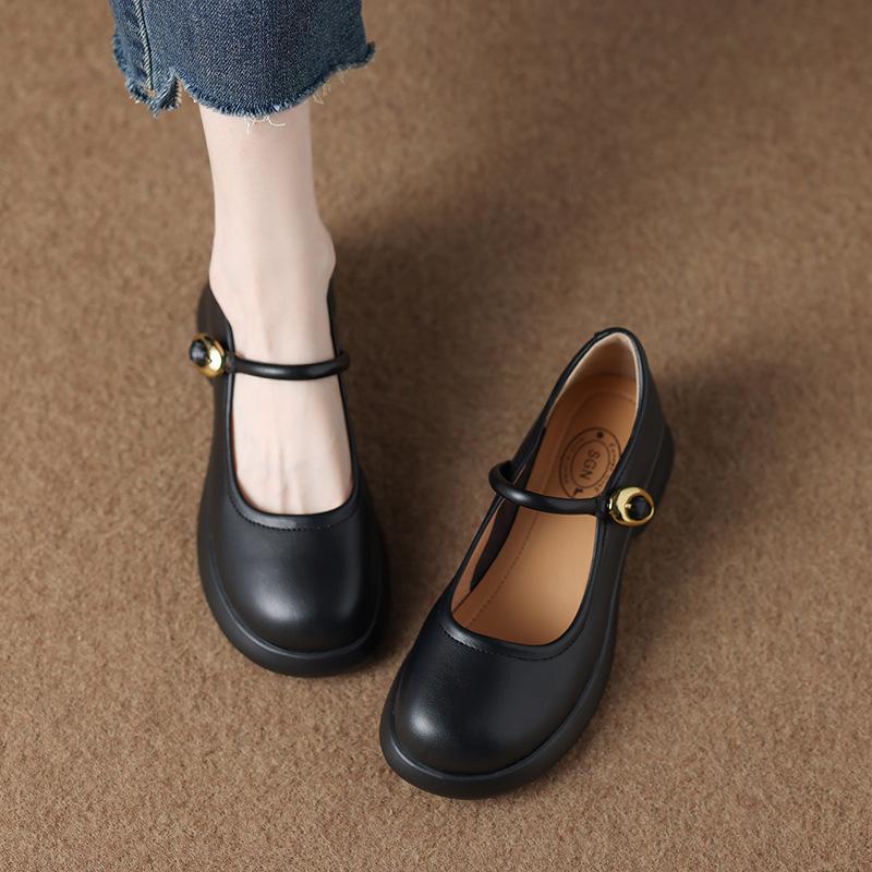 711-1 Super soft and versatile not tired feet single shoes 2025 new shallow mouth shoes soft sole Mary Jane small leather shoes