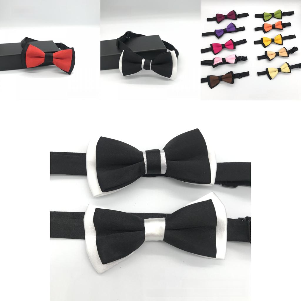 Childrens Double Layer Bicolor Bow Tie With Classic Style For Kids Formal Events