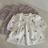 Girls' Retro Embroidered Floral Cotton Dress