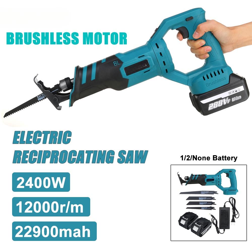 2400W Akku-Säbelsäge Bürstenlose Elektrosäge mit Akku Metall Holz Schneidwerkzeug