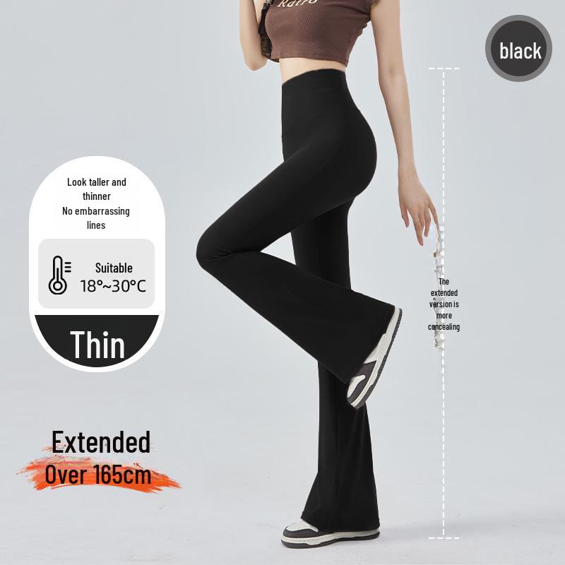 Women's High-Waist Flared Pants - Petite, Lightweight Summer Style, 2025 Collection, No-Drop Long Casual Design