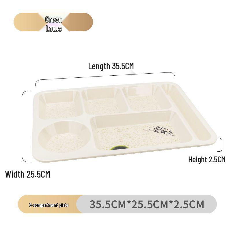 Drop-Proof Melamine Six-Grid Food-Grade Dining Plate