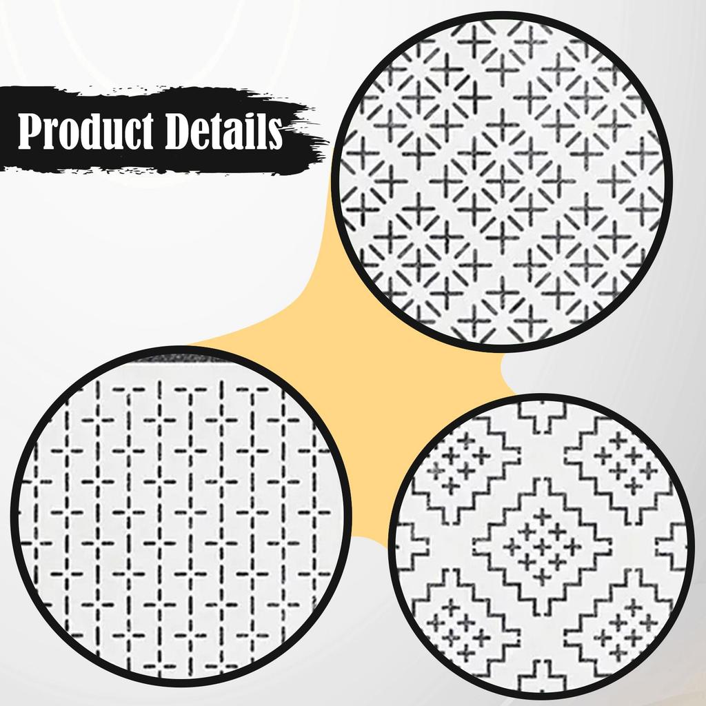 9-piece Stencil Embroidery Practice Set with Line Patterns