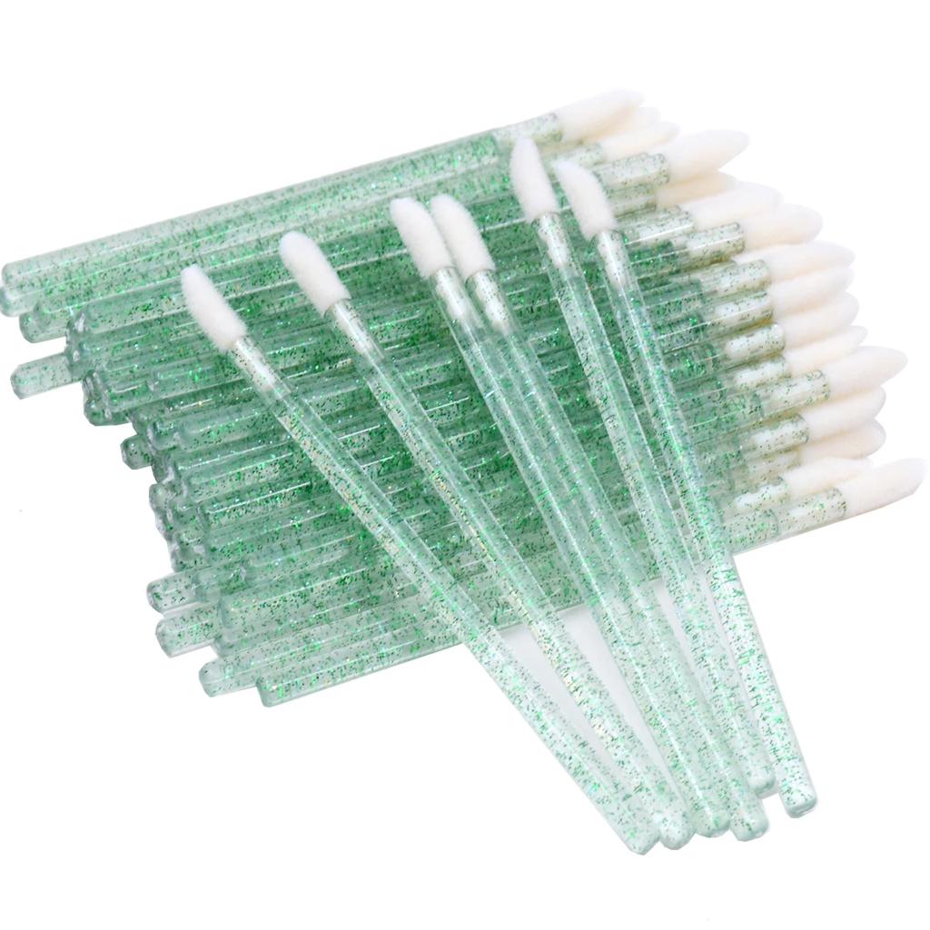 50Pcs Disposable Crystal Lip Brush Lipstick Gloss Wands Eyelash Spoolies Lash Extension Cleaning Applicator Micro Makeup Tools