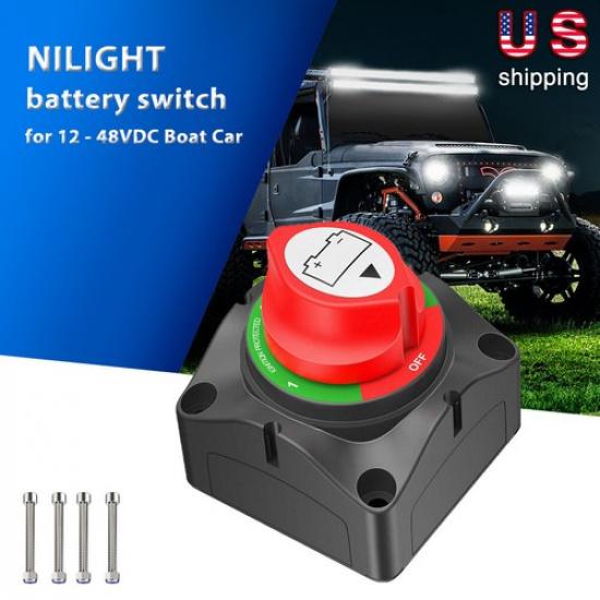Dual Battery Selector Switch Disconnect for Marine Boat RVs Campers 1-2-Both-Off