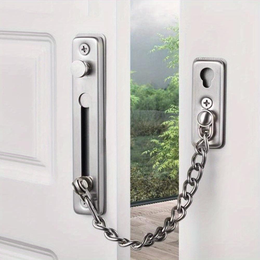 1 st Dörrkedjelås Dörrvakt med Fjäder Stöldskydd Presslås Nyckellöst Dörrlås Lägg till Extra Säkerhet med Fjäder Stöldskydd Presslås Dörr