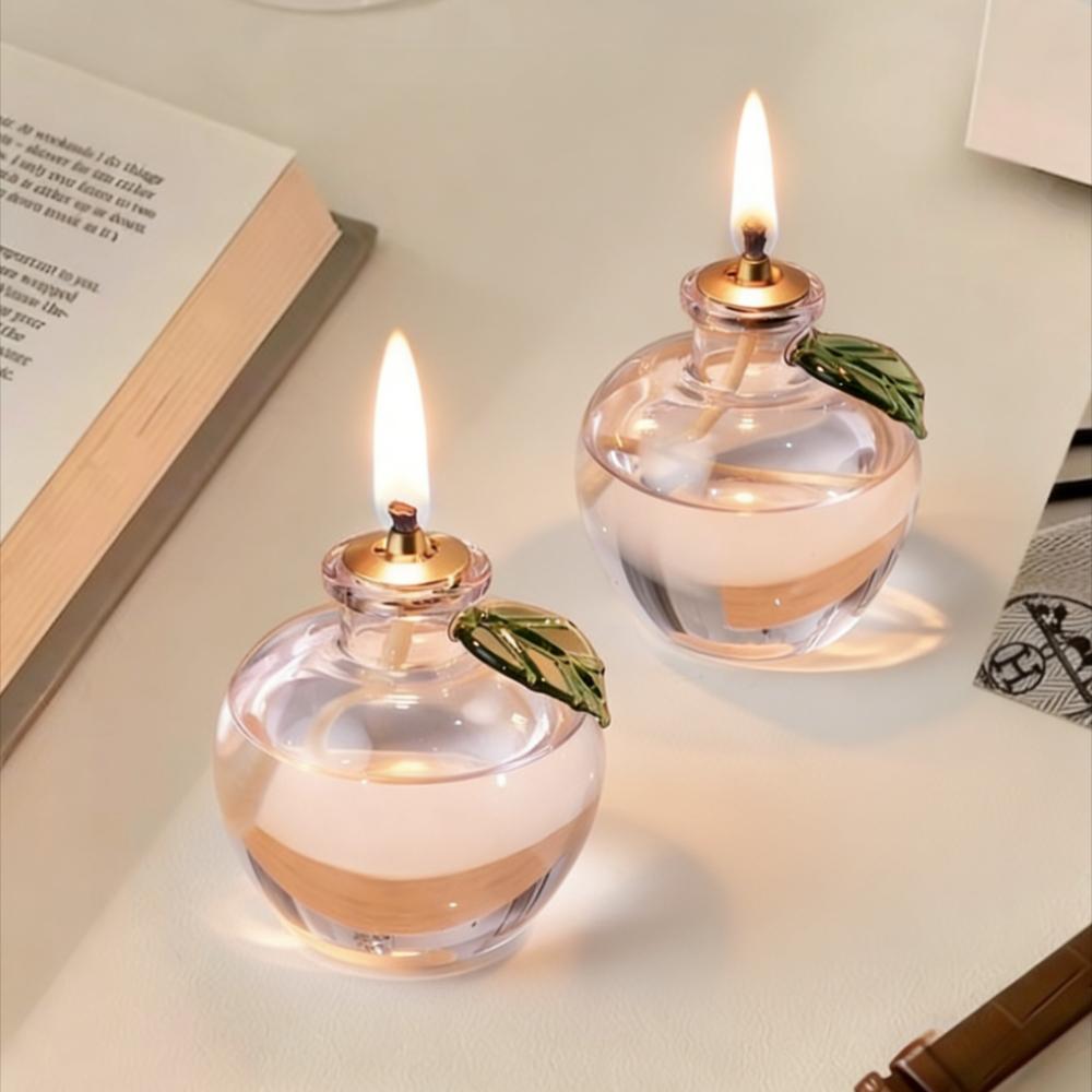 Creative Modern Glass Oil Lamp Refillable Apple Round Glass Lamp Lighting Lantern Lampshade Romantic Home Decor Friend Gift