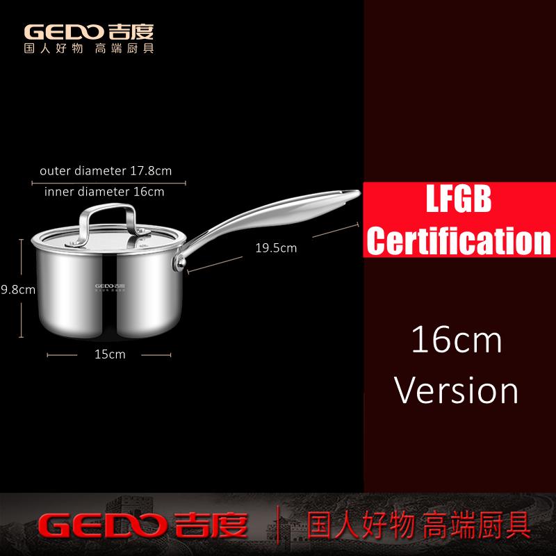 

Сертификация LFGB Чистая нержавеющая сталь 304 Молочная кастрюля с прозрачной крышкой Ультратолстая мини-кастрюля для тушения для семейной кухни