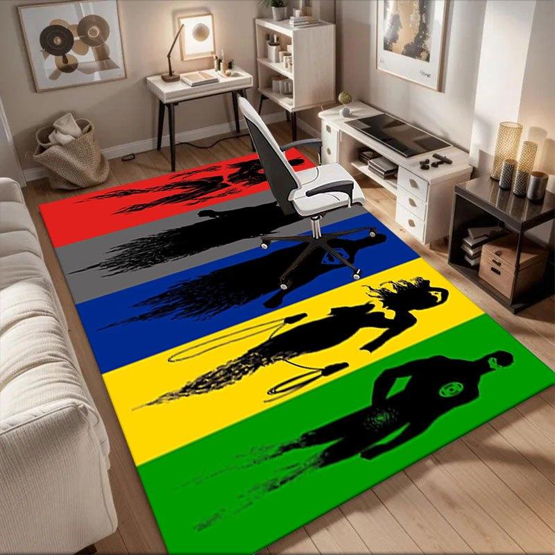 DC Comics Superhero Silhouettes Wall Art Print PosterOffice Mat Home Decor Gift For Halloween & Christmas LC53 60cm by 90cm