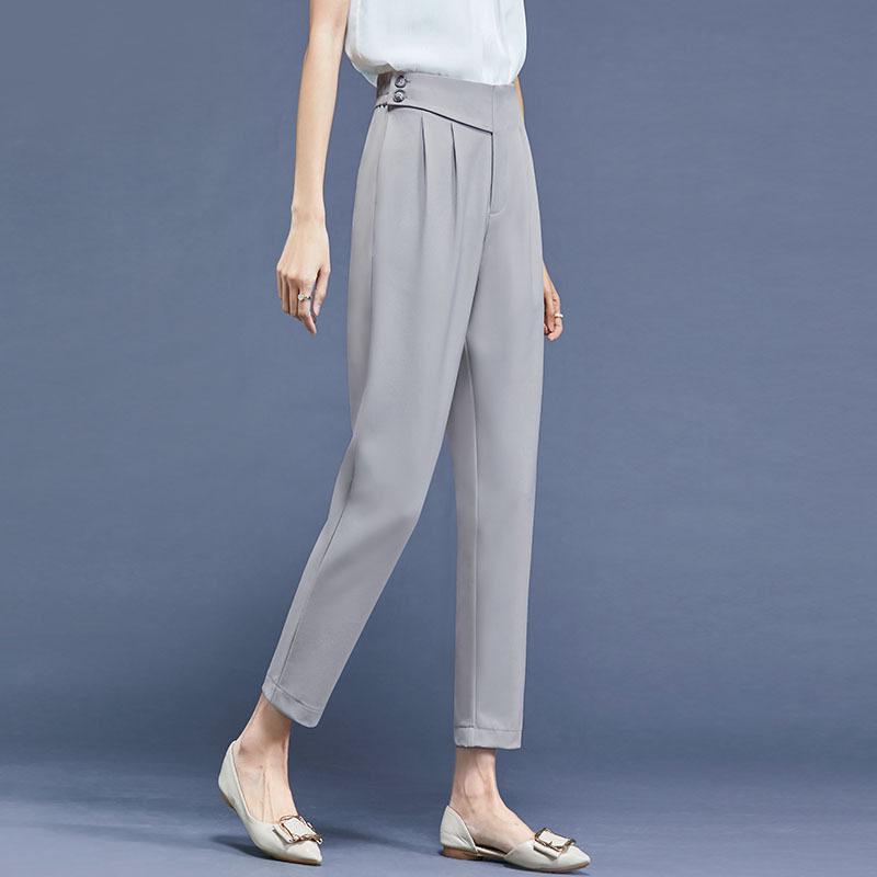 2026 Spring/Summer Women's High-Quality Cropped Trousers: Fashionable Drape Suit, Thin & Casual
