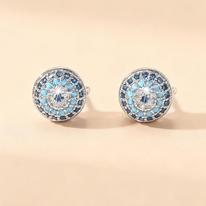 Böser Blick Micro Paved Zirkonia Creolen Für Damen Minimalistisch Cool Nische Persönlichkeit Temperament Schmuck