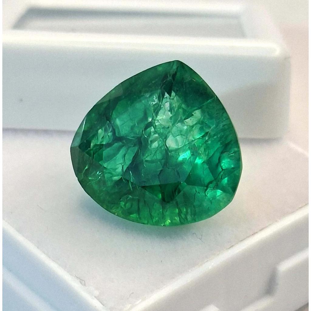9-11 Ct Natural Green Emerald Colombian Pear Cut Beautiful Certified Gemstone