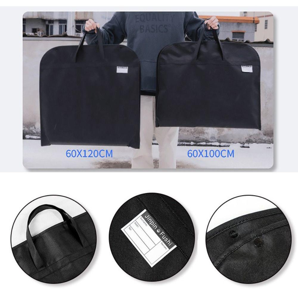 Foldable Garment Bag Black Clothing Dustproof Cover Storage Suit Storage Bag Travel