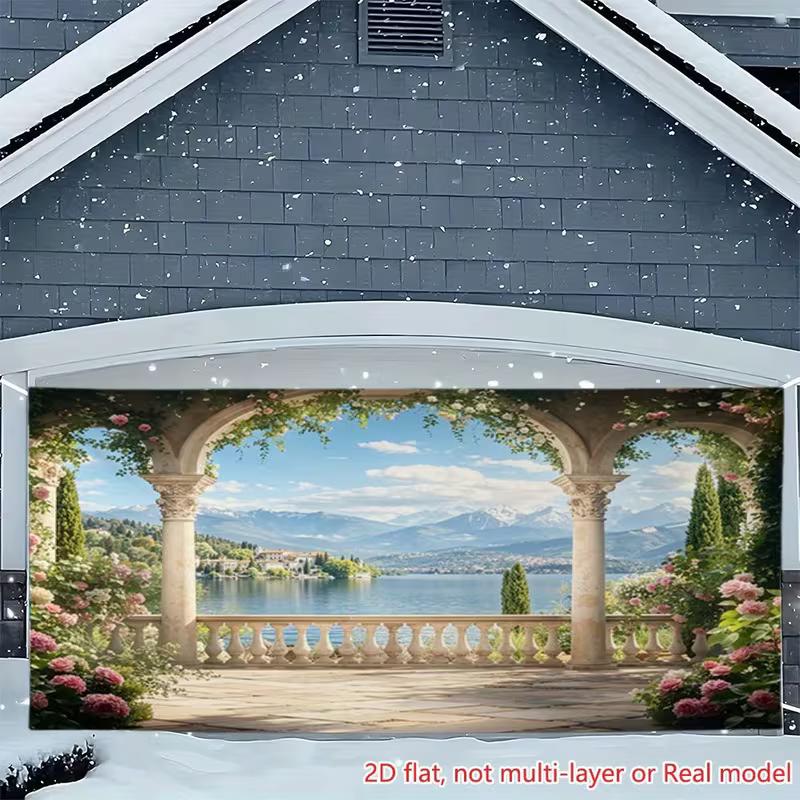 2D Floral Arch Balcony Backdrop Outdoor Wedding Photography Decor