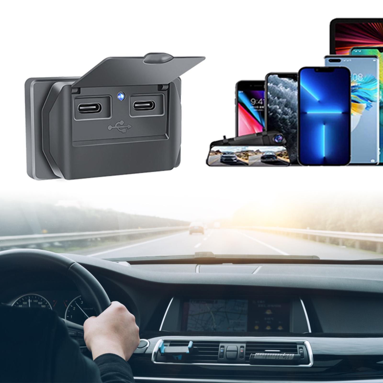 

USB-розетка для автофургонов 12 В/24 В с пылезащитной крышкой, PD Type C и QC3.0 USB-порт для крепления на панели автомобильная USB-разъем адаптер питания для зарядки 2 синий