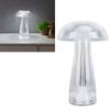Desk Lamp Acrylic Rechargeable Cordless 3 Color Dimmable Touch Control Portable Mushroom Lamp for Be