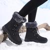 Women's Size 42 Warm Velvet-Lined Winter Snow Boots - Non-Slip, Wear-Resistant, Cold-Resistant Cotton Shoes.