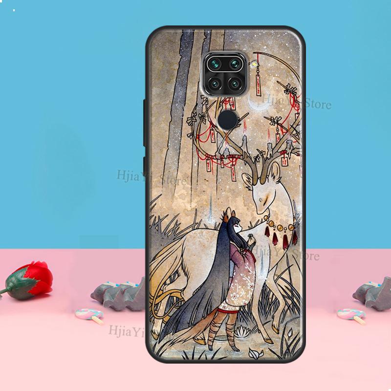 Kitsune Fox Art Für Xiaomi Redmi Hinweis 11 10 9 8 Pro 11S 10S Telefon Fall Für Redmi 10 9 9A 9C 9T Abdeckung Shell