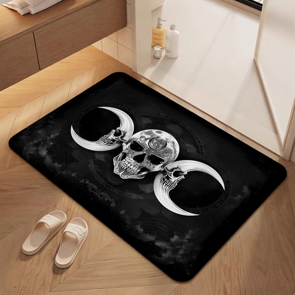 Dark Gothic Pentacle Ruby Accents Patterned Rug Nonslip Thick Carpet For Living Room Bedroom Hallway Home Decor Birthday Gift
